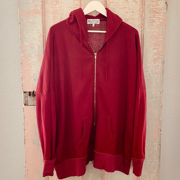 Make Offer Wildfox Essentials Charmed Hoodie Red - Picture 4 of 8